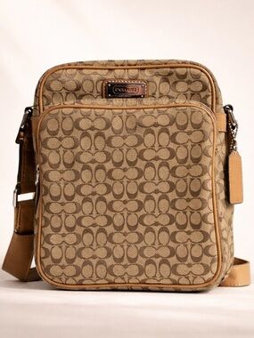 Coach Signature Khaki Messenger Camera Bag